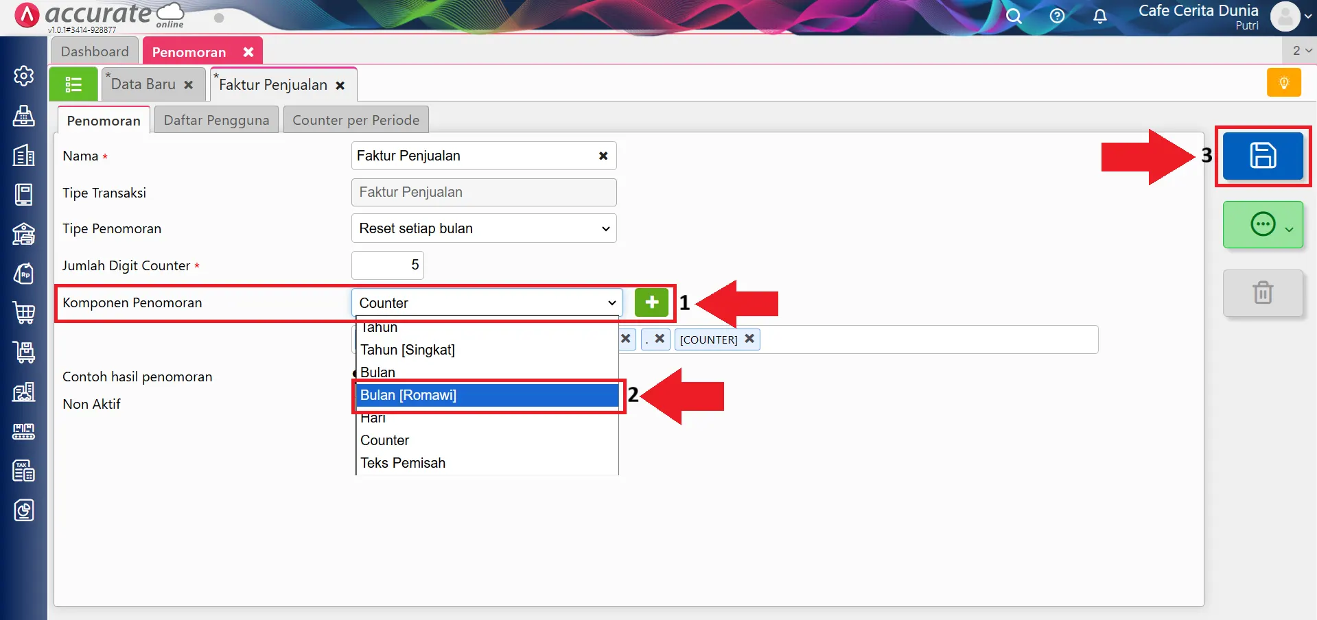 membuat penomoran bulan romawi